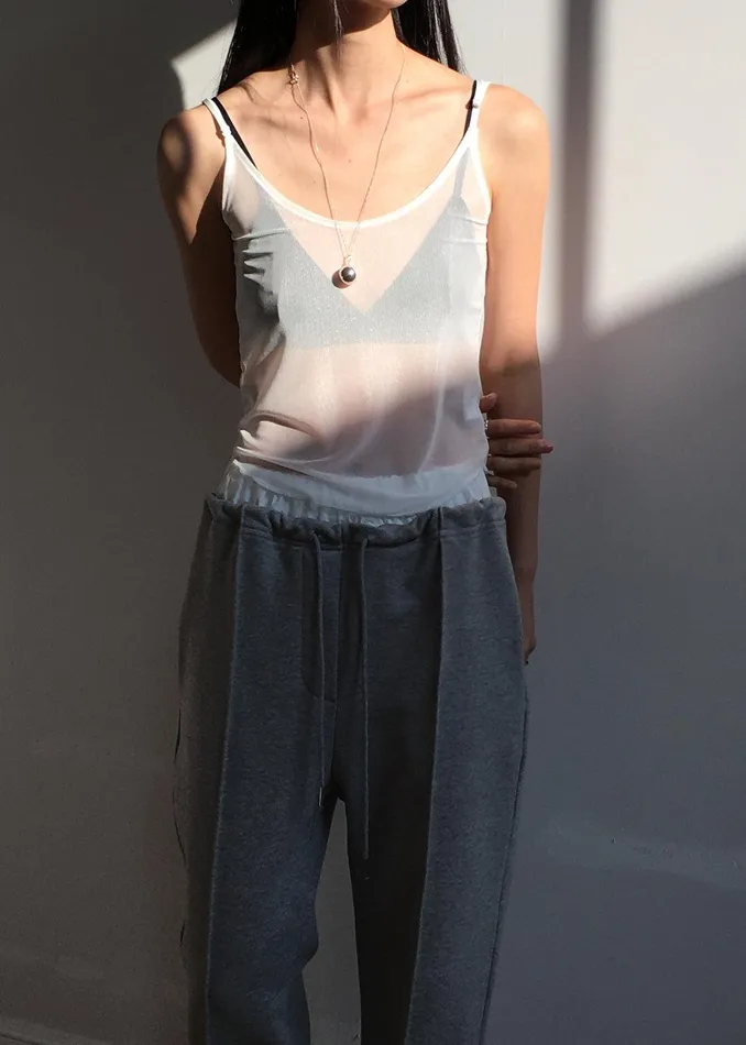Kyla Sheer Tank Top 8211 White Women The Frankie Shop Clothing
