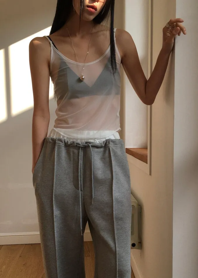 Kyla Sheer Tank Top 8211 White Women The Frankie Shop Clothing