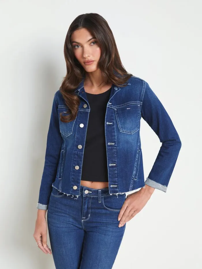 L039Agence Aged Denim Women Janelle Denim Jacket Sutton