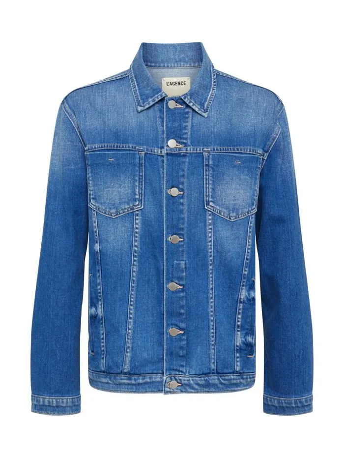 L039Agence Aged Denim Women Karina Oversized Denim Jacket Hayward