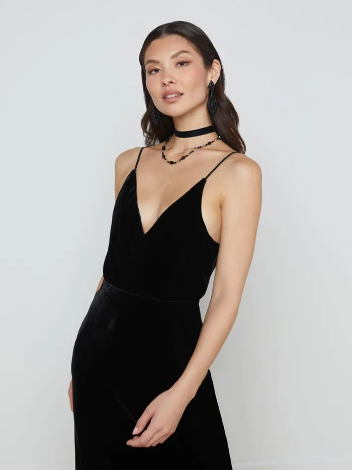 L039Agence Camisoles and Tanks Women Gabriella Velvet Camisole Tank Black Velvet
