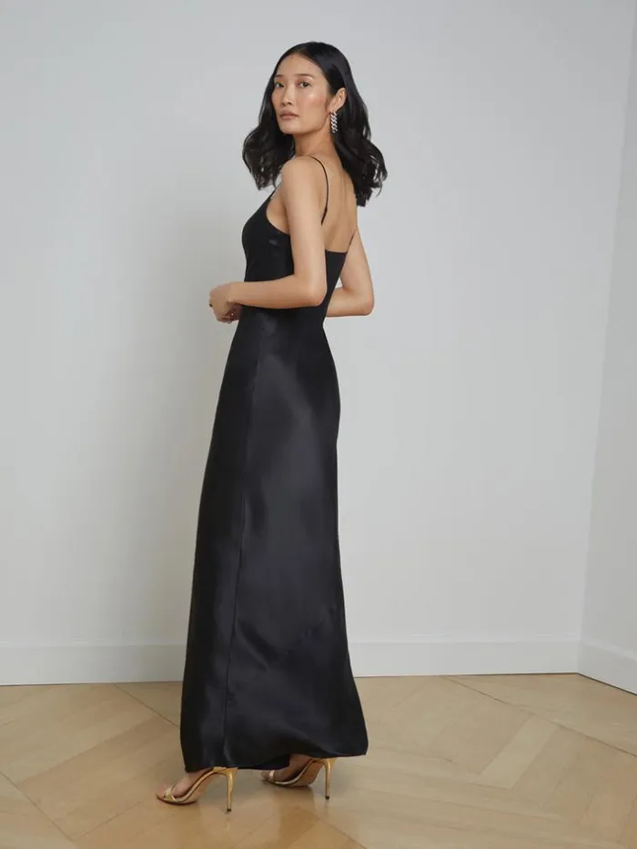 L039Agence Essentials Women Serita Silk Slip Dress Black