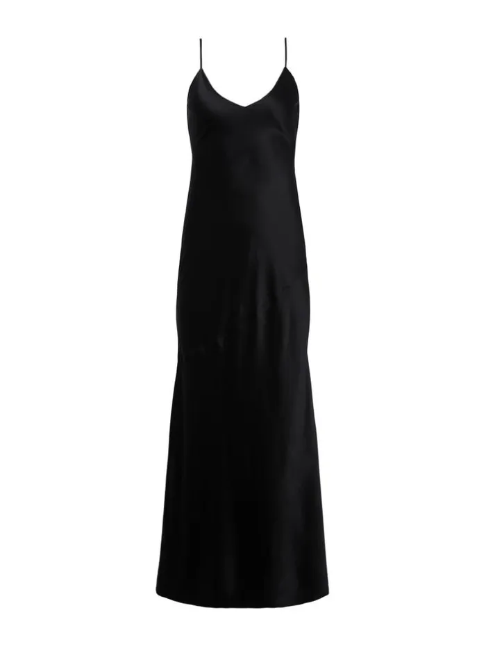 L039Agence Essentials Women Serita Silk Slip Dress Black