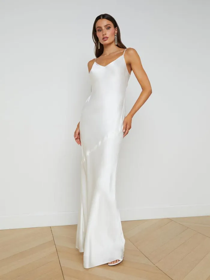 L039Agence Essentials Women Serita Silk Slip Dress White