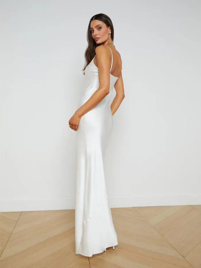 L039Agence Essentials Women Serita Silk Slip Dress White