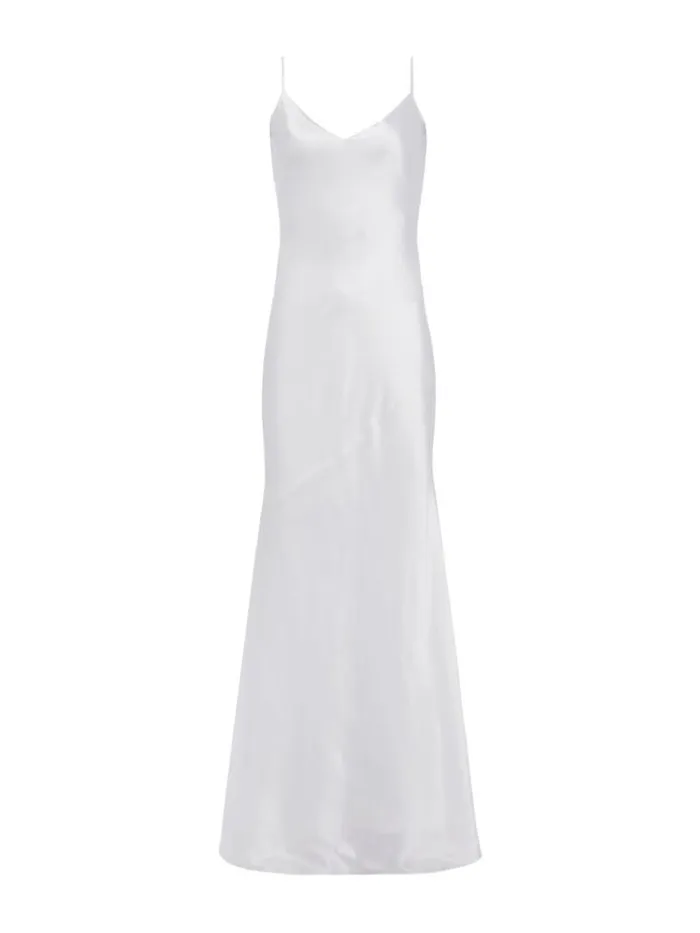 L039Agence Essentials Women Serita Silk Slip Dress White