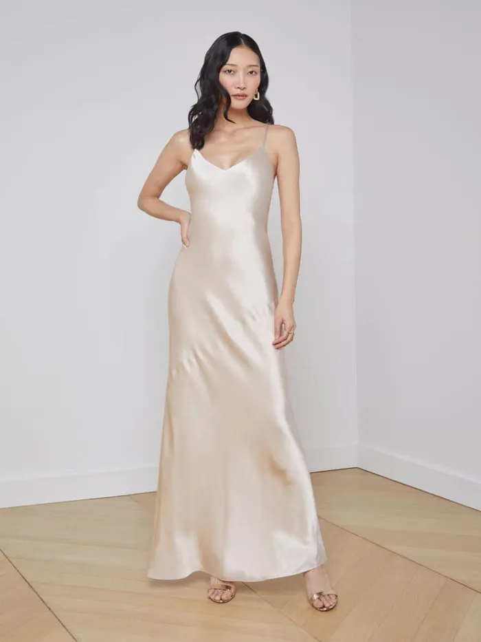 L039Agence Silks Women Serita Silk Slip Dress Champagne