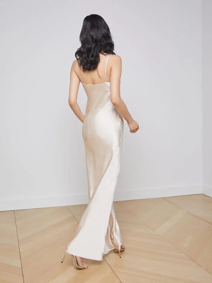 L039Agence Silks Women Serita Silk Slip Dress Champagne