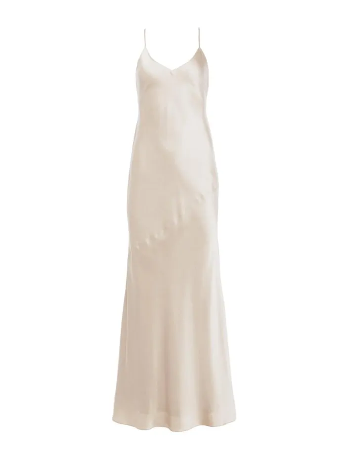 L039Agence Silks Women Serita Silk Slip Dress Champagne