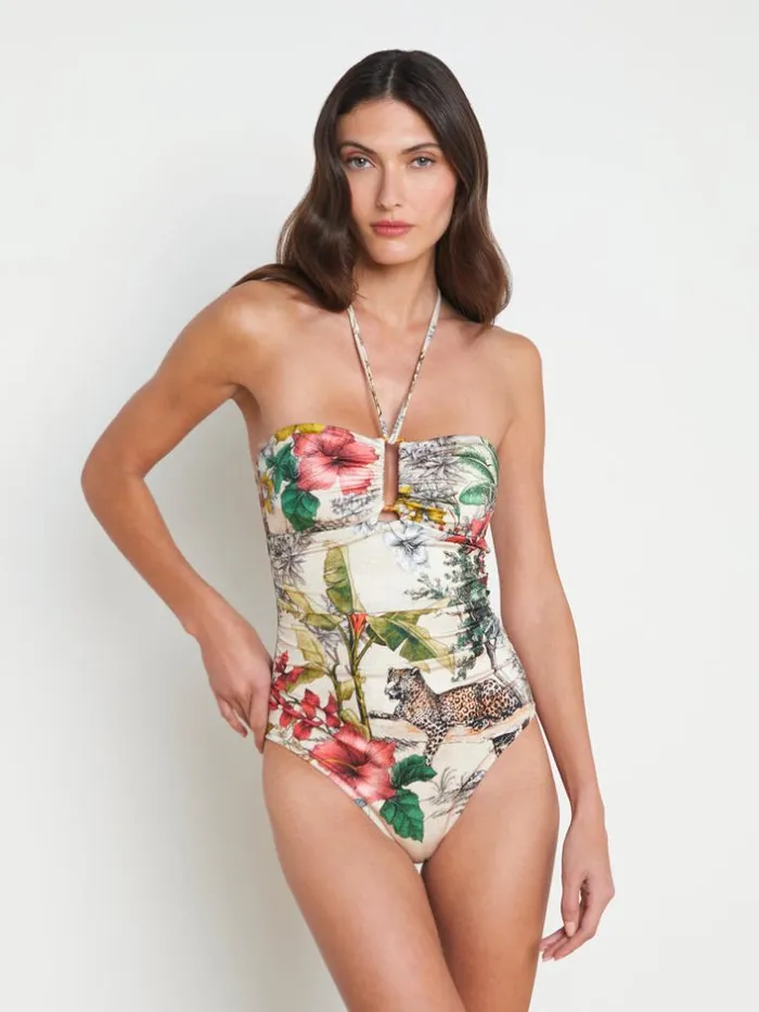 L039Agence Swimwear Women Emila Halter OnePiece Swimsuit Multi