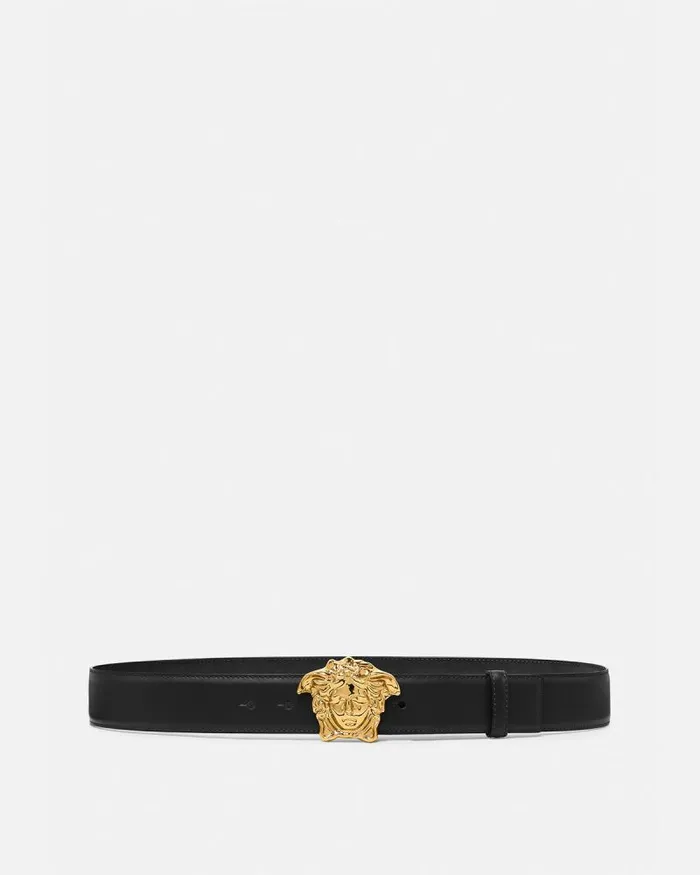 La Medusa Leather Belt 4 Cm Black Men Versace Belts