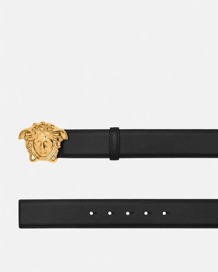 La Medusa Leather Belt 4 Cm Black Men Versace Belts