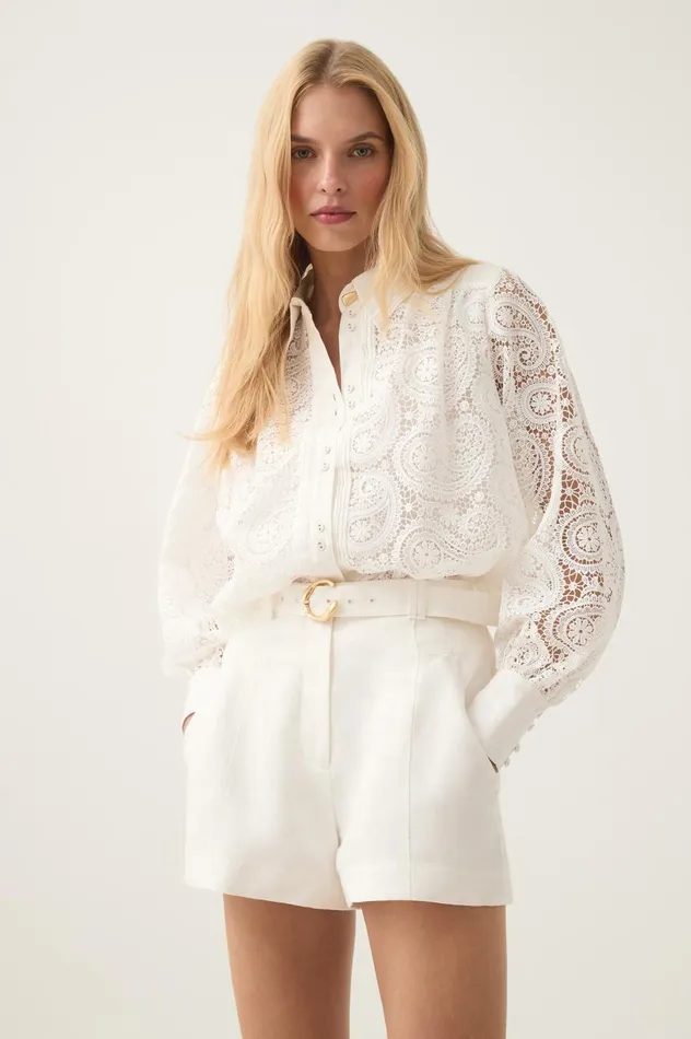 Laicey Paisley Shirt Ivory Women Aje Tops