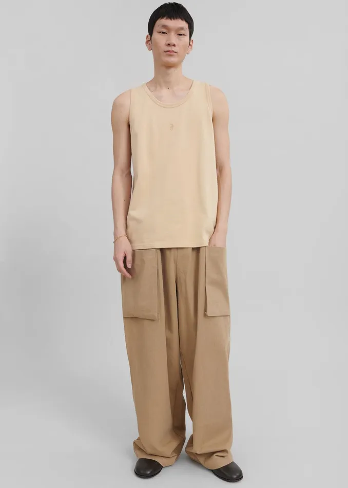 Lauri Drawstring Cargo Pants 8211 Beige Men The Frankie Shop Clothing