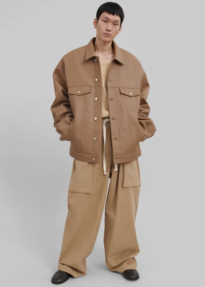 Lauri Drawstring Cargo Pants 8211 Beige Men The Frankie Shop Clothing