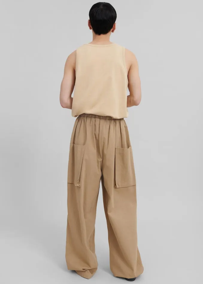 Lauri Drawstring Cargo Pants 8211 Beige Men The Frankie Shop Clothing