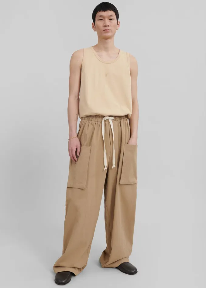 Lauri Drawstring Cargo Pants 8211 Beige Men The Frankie Shop Clothing