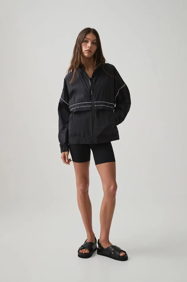 Light Weight Spray Jacket 774 Blackwhite Women Aje Blazers Jackets and Coats