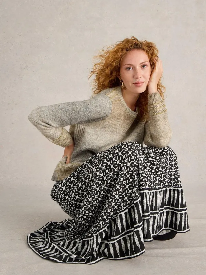 LILBET JUMPER Natural Multi Women White Stuff Knitwear