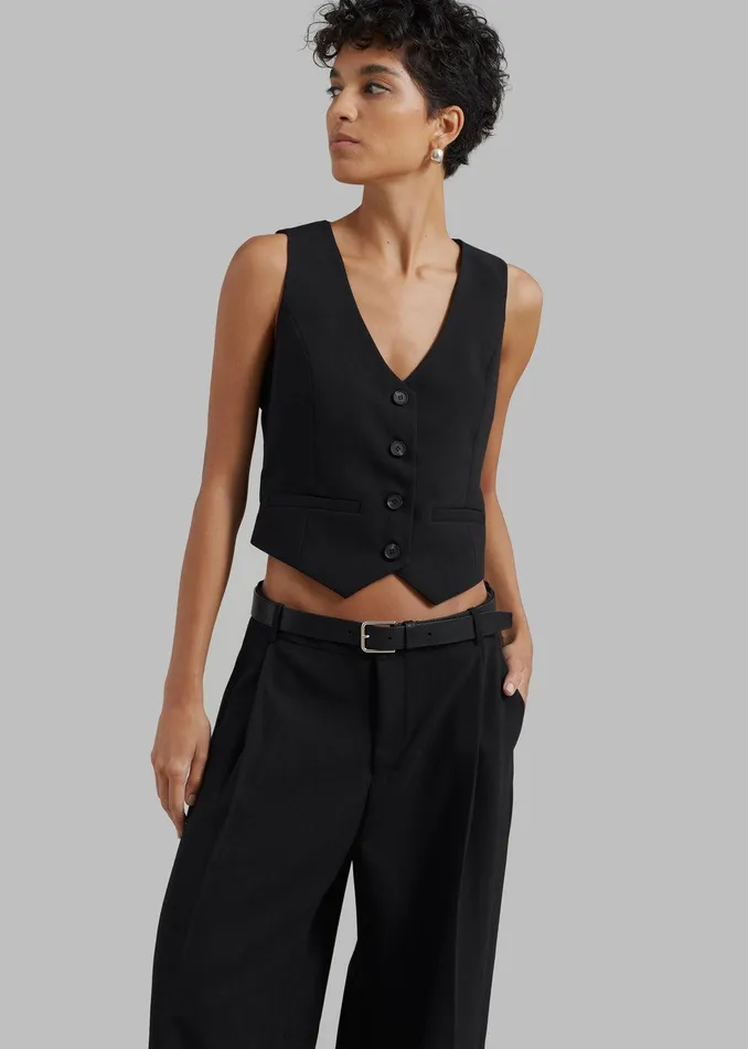 Lillian Vest 8211 Black Women The Frankie Shop Clothing