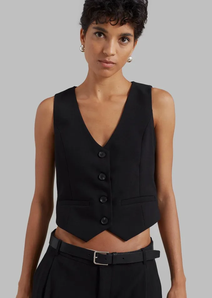 Lillian Vest 8211 Black Women The Frankie Shop Clothing