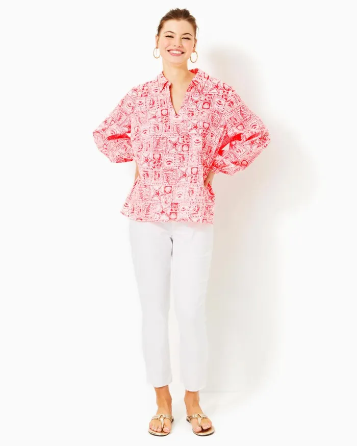 Lilly Pulitzer Bottoms 27034 Montoya Chino Pant Resort White 8211 Women