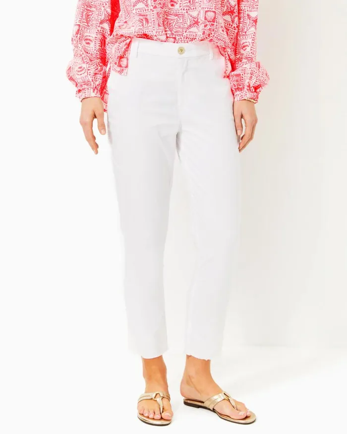 Lilly Pulitzer Bottoms 27034 Montoya Chino Pant Resort White 8211 Women