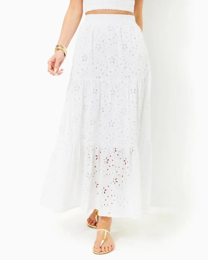 Lilly Pulitzer Bottoms Winslow Eyelet Maxi Skirt Resort White Sealife Eyelet 8211 Women Lilly Pulitzer Bottoms Winslow Eyelet Maxi Skirt Resort White Sealife Eyelet 8211 Women