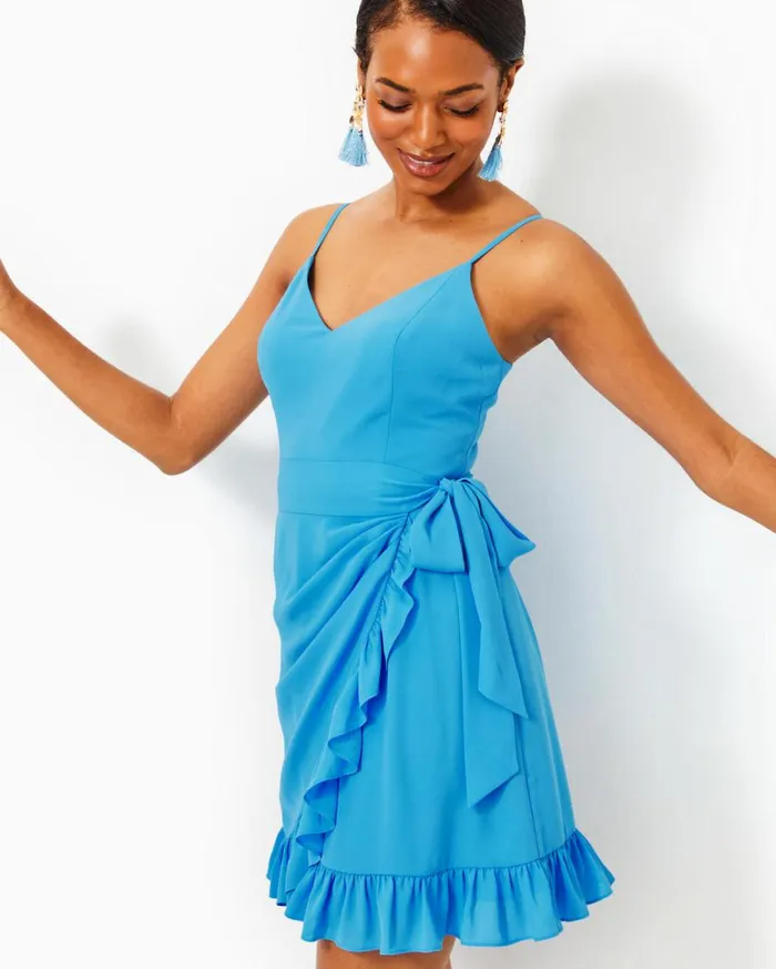 Lilly Pulitzer Dresses Alisa Wrap Dress Lunar Blue 8211 Women