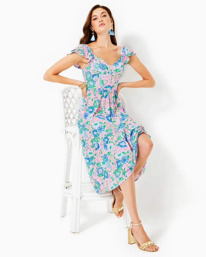 Lilly Pulitzer Dresses Bayleigh Midi Dress Conch Shell Pink Rumor Has It 8211 Women