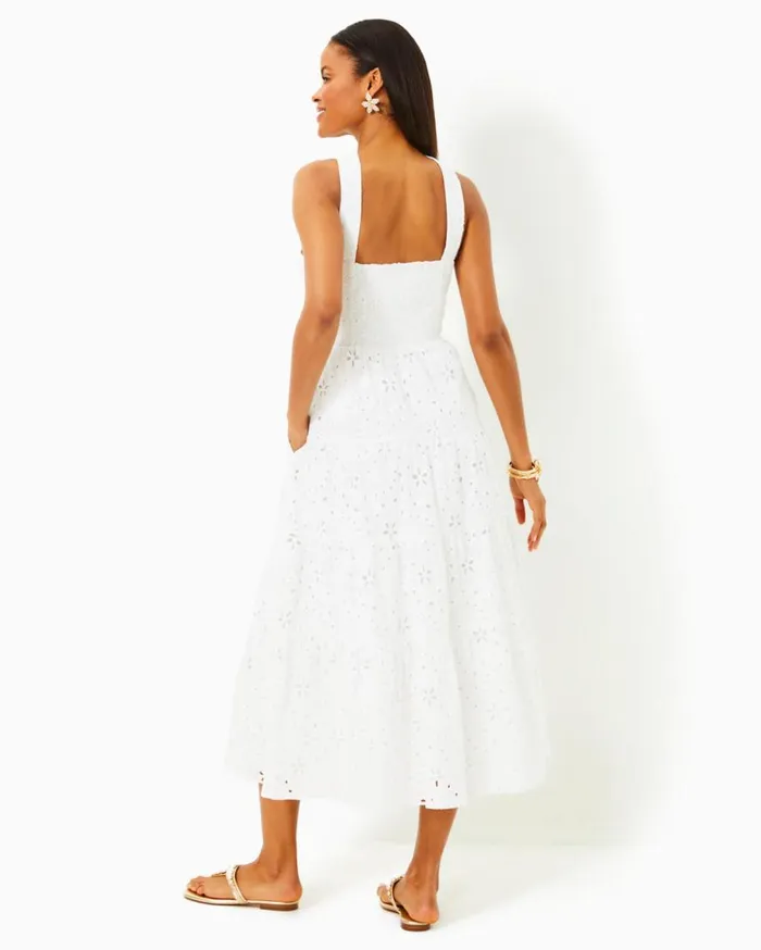 Lilly Pulitzer Dresses Jenette Halter Midi Dress Resort White Sealife Eyelet 8211 Women Lilly Pulitzer Dresses Jenette Halter Midi Dress Resort White Sealife Eyelet 8211 Women