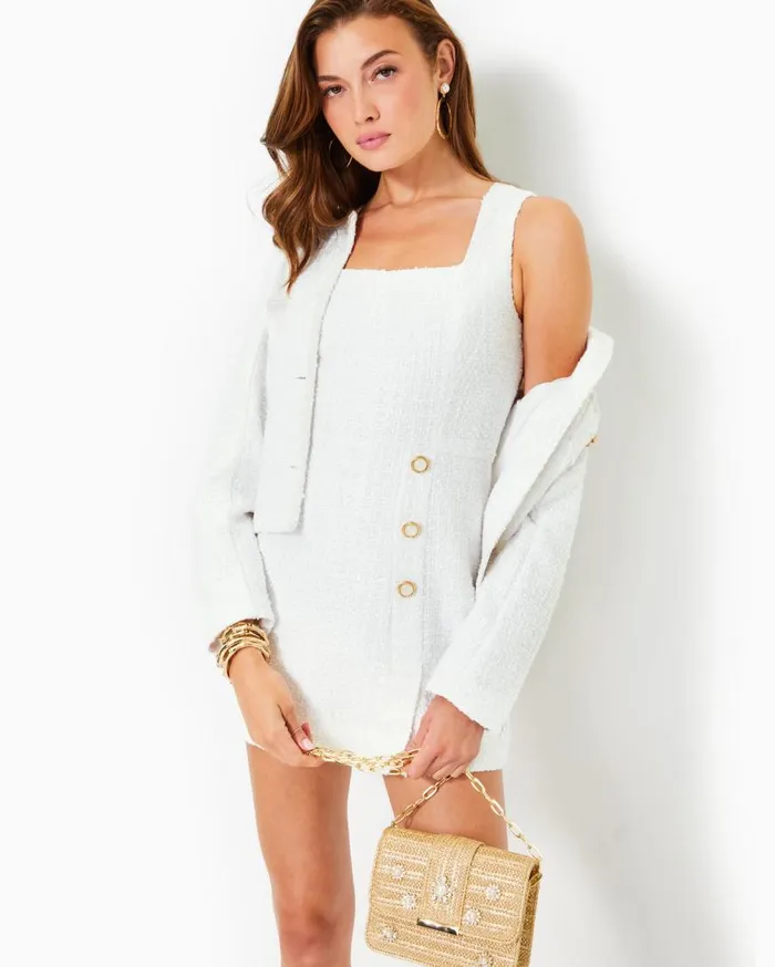 Lilly Pulitzer Dresses Kalinara Skirted Romper Resort White Swirl Boucle 8211 Women