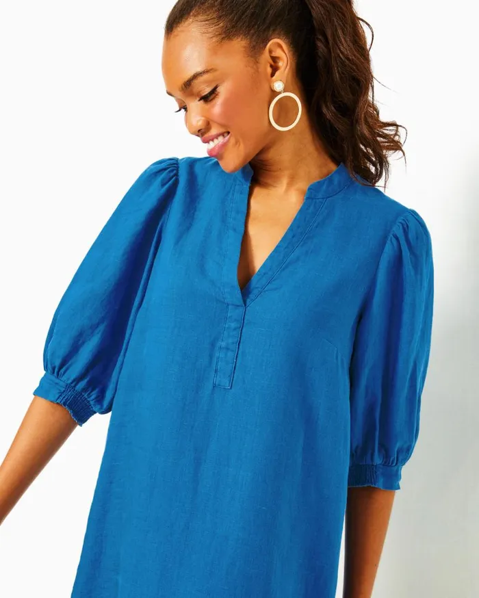 Lilly Pulitzer Dresses Mialeigh Linen Dress Barton Blue 8211 Women
