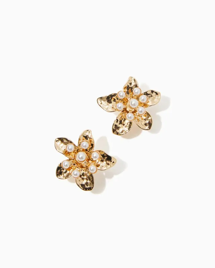 Lilly Pulitzer Jewelry Grove Garden Earrings Gold Metallic 8211 Women