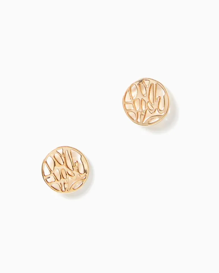 Lilly Pulitzer Jewelry Lilly Logo Earrings Gold Metallic 8211 Women