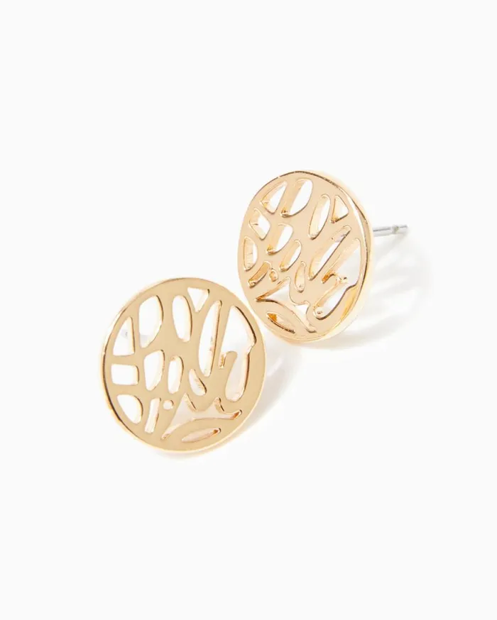 Lilly Pulitzer Jewelry Lilly Logo Earrings Gold Metallic 8211 Women