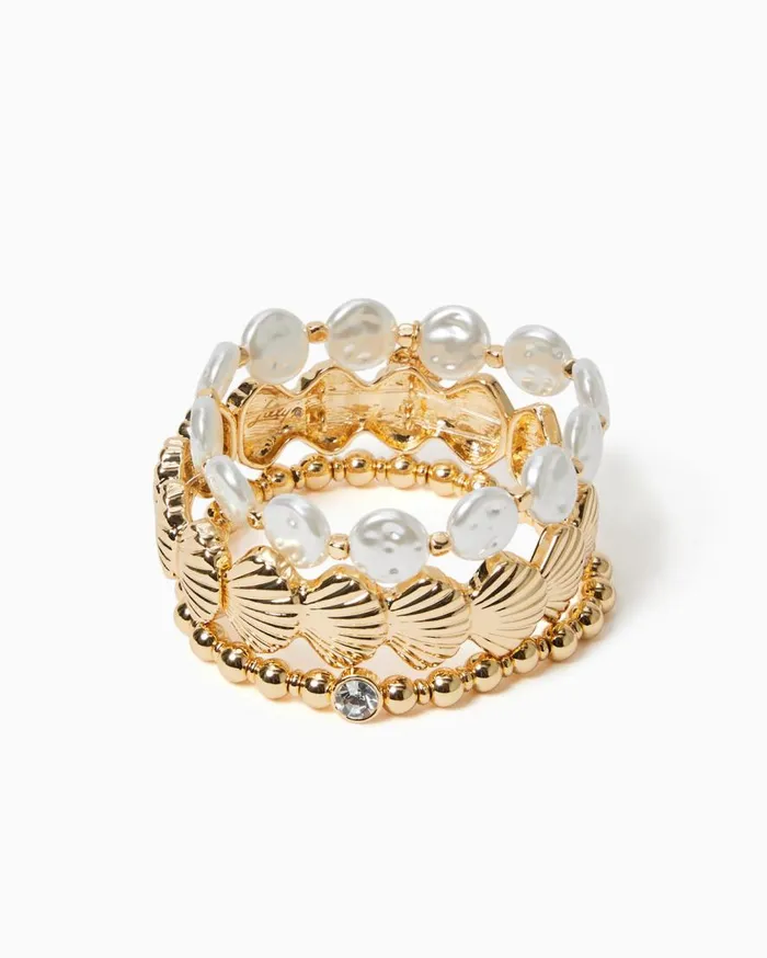 Lilly Pulitzer Jewelry Seaside Soleil Bracelet Set Gold Metallic 8211 Women