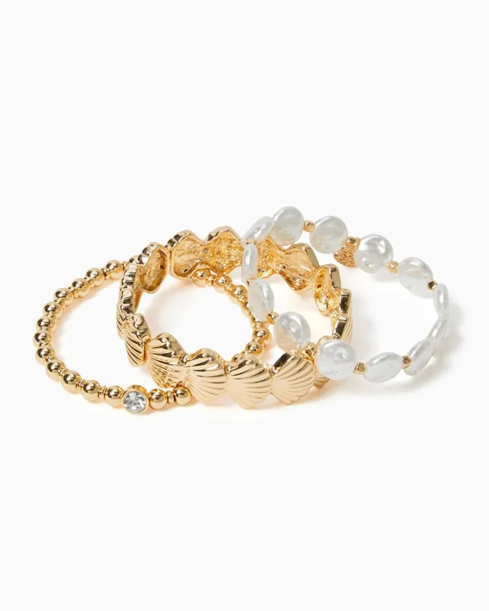 Lilly Pulitzer Jewelry Seaside Soleil Bracelet Set Gold Metallic 8211 Women
