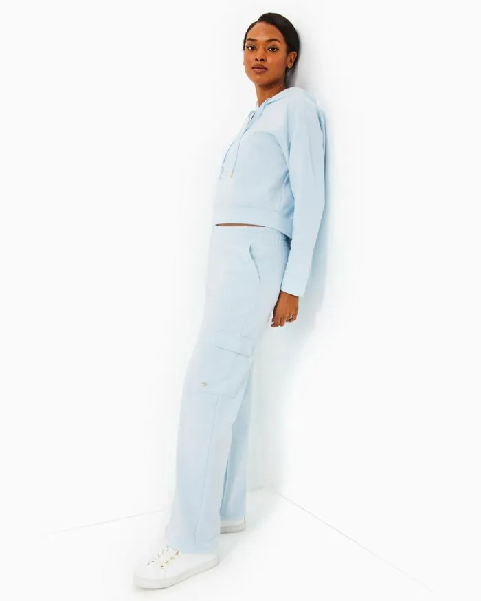 Lilly Pulitzer Loungewear Kirstie Long Sleeve Hoodie and Alandra Knit Pant Set Pastel Lunar Blue 8211 Women