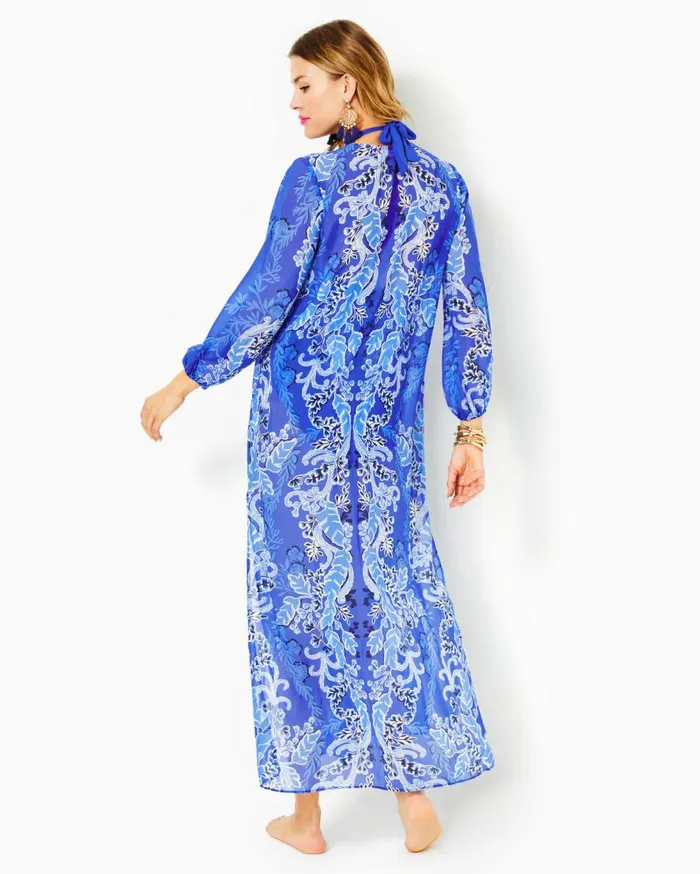 Lilly Pulitzer Swim Keir Maxi CoverUp Alba Blue Baja Cove Engineered Coverup 8211 Women Lilly Pulitzer Swim Keir Maxi CoverUp Alba Blue Baja Cove Engineered Coverup 8211 Women