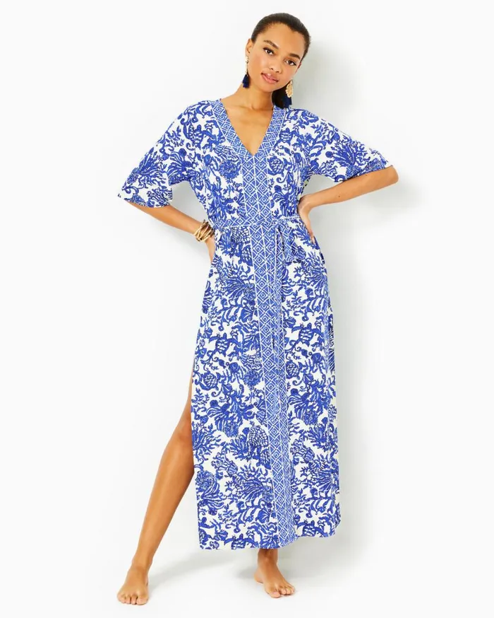 Lilly Pulitzer Swim Remelle Maxi CoverUp Deeper Coconut Ride With Me Engineered Coverup 8211 Women Lilly Pulitzer Swim Remelle Maxi CoverUp Deeper Coconut Ride With Me Engineered Coverup 8211 Women
