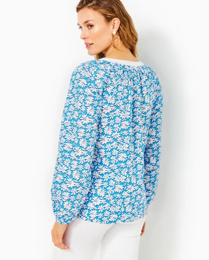 Lilly Pulitzer Tops Camryn Tunic Lunar Blue Palm Beach Petals 8211 Women