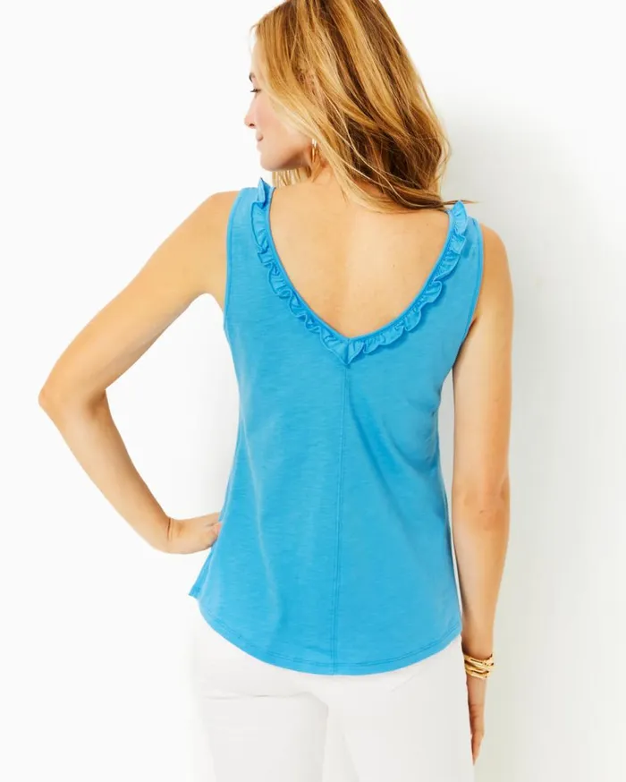 Lilly Pulitzer Tops Gigi Ruffle Tank Top Lunar Blue 8211 Women