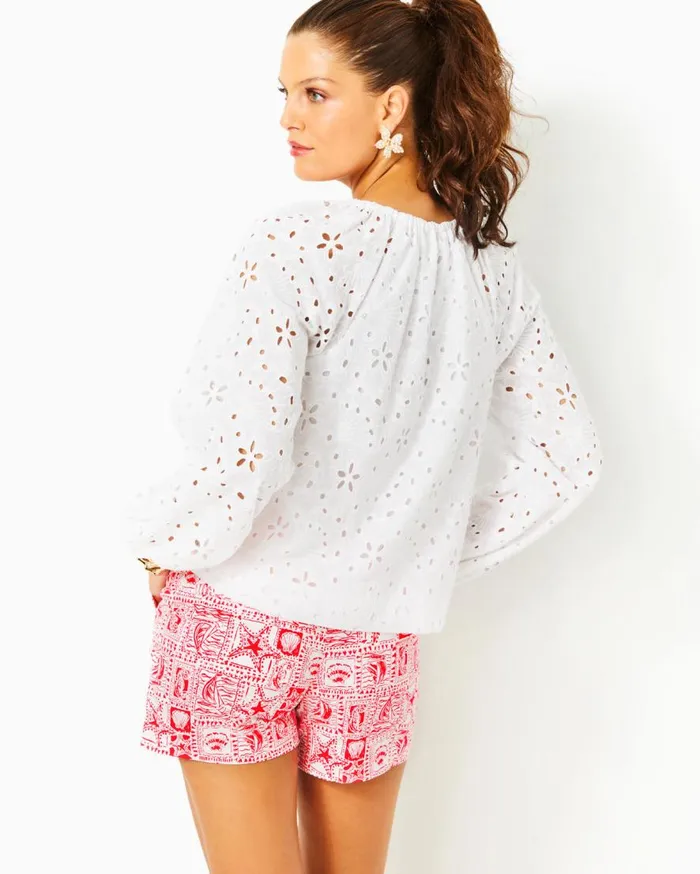 Lilly Pulitzer Tops Maisha Eyelet Top Resort White Sealife Eyelet 8211 Women Lilly Pulitzer Tops Maisha Eyelet Top Resort White Sealife Eyelet 8211 Women