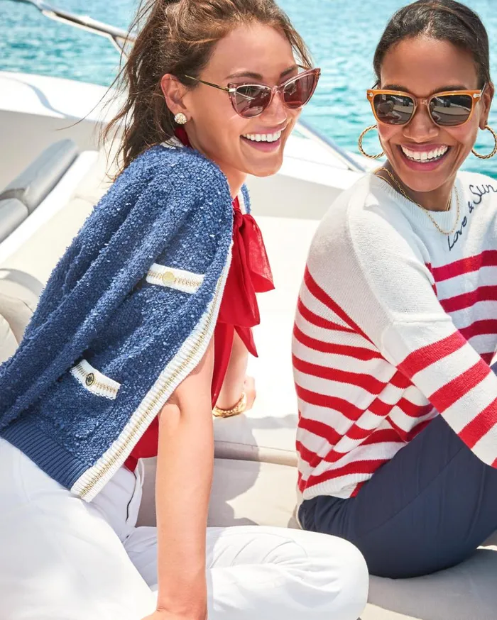 Lilly Pulitzer Tops Nalayna Cardigan Low Tide Navy 8211 Women