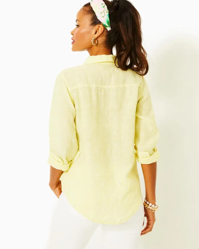 Lilly Pulitzer Tops Sea View Linen Button Down Top Resort White Shell Collector 8211 Women Lilly Pulitzer Tops Sea View Linen Button Down Top Resort White Shell Collector 8211 Women