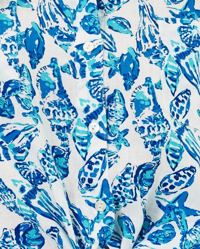 Lilly Pulitzer Tops Sea View Linen Button Down Top Resort White Shell Collector 8211 Women Lilly Pulitzer Tops Sea View Linen Button Down Top Resort White Shell Collector 8211 Women