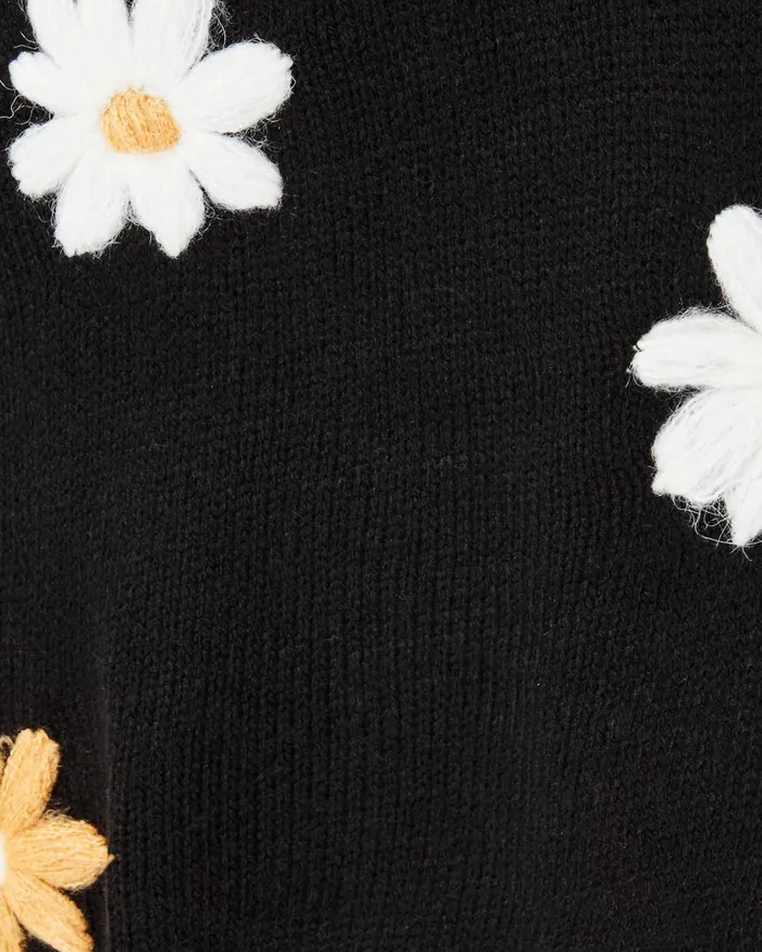 Lilly Pulitzer Tops Tensley Sweater Black Blooming Embroidery 8211 Women