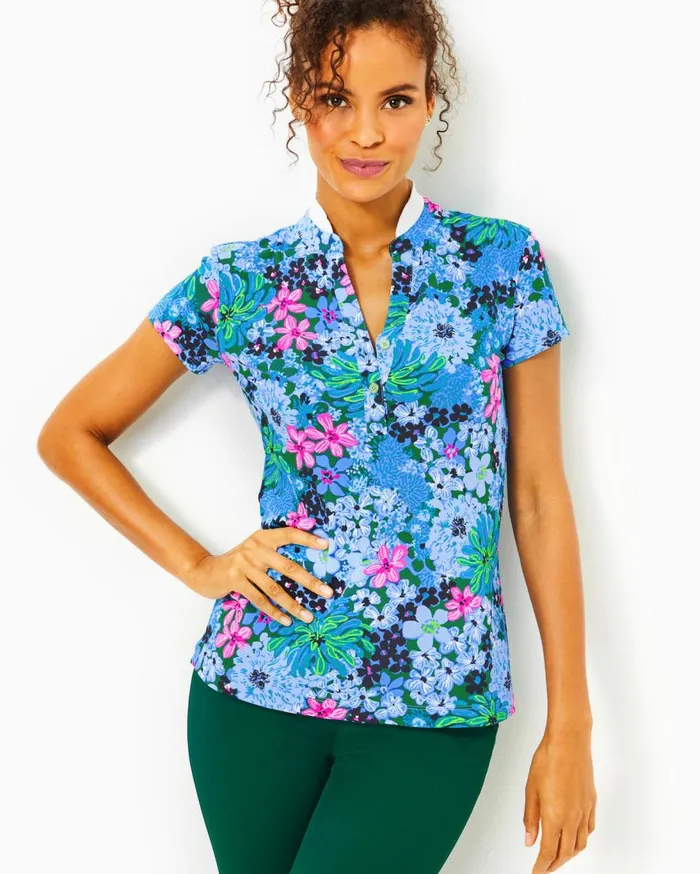 Lilly Pulitzer Tops UPF 50 Luxletic Frida Polo Multi Soiree All Day 8211 Women Lilly Pulitzer Tops UPF 50 Luxletic Frida Polo Multi Soiree All Day 8211 Women