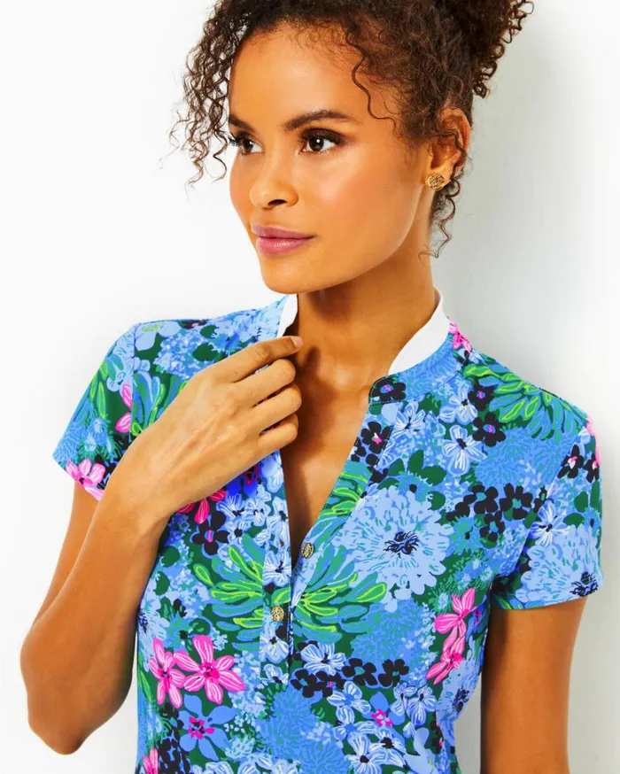 Lilly Pulitzer Tops UPF 50 Luxletic Frida Polo Multi Soiree All Day 8211 Women Lilly Pulitzer Tops UPF 50 Luxletic Frida Polo Multi Soiree All Day 8211 Women